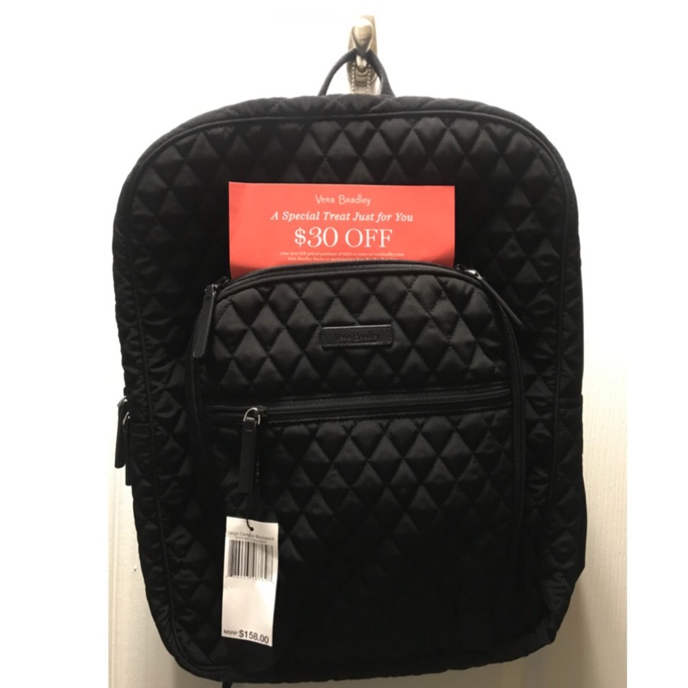 Vera Bradley Large Campus Backpack (Black)